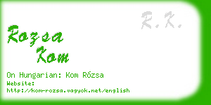 rozsa kom business card